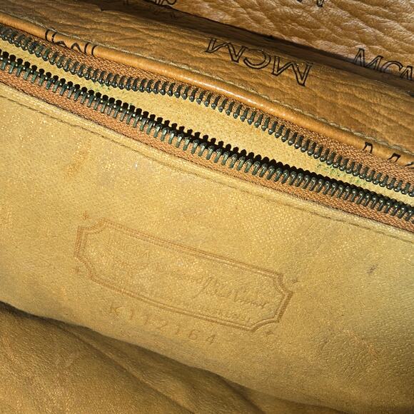 Vintage Authentic MCM Brown Leather Crossbody Clutch Bag - Picture 10 of 12